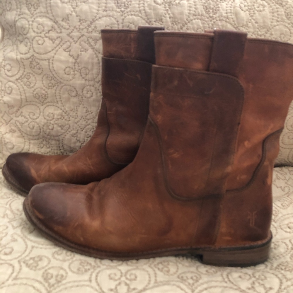 Frye Brown Leather Ankle Boots
